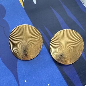 Monet Gold-tone Textured Round clip-on Earrings
